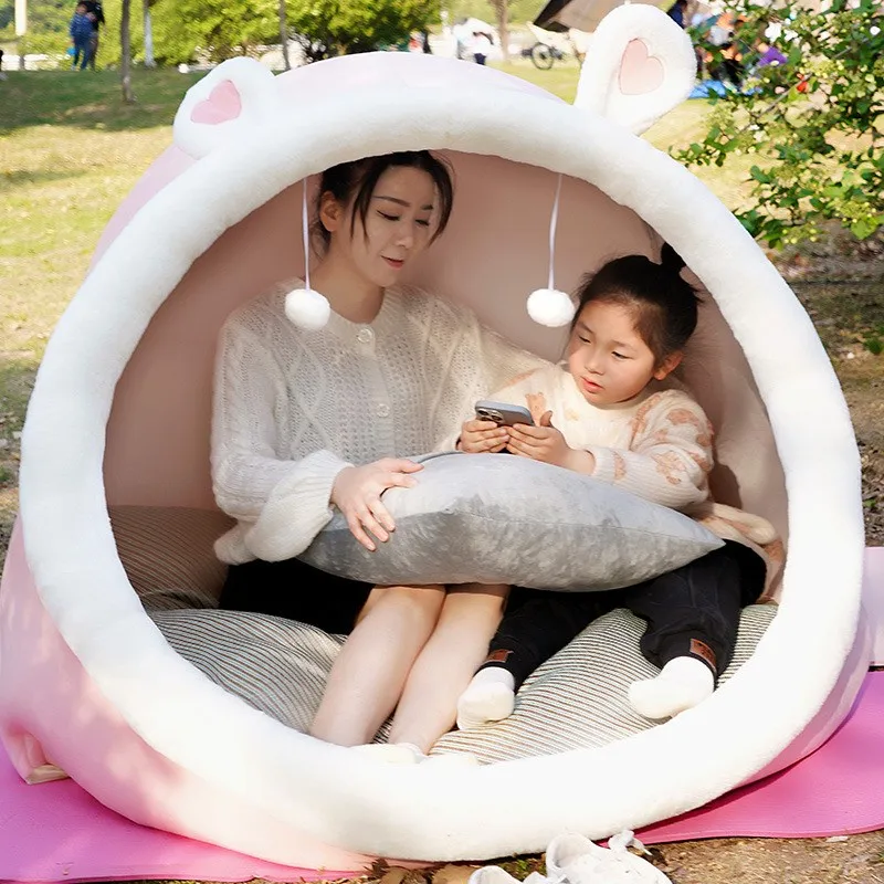 Cute Oversized Adult Child Plush Tent Cozy House Lazy Person Sofa On The Ground Cat's Nest Christmas Cushions Sitting