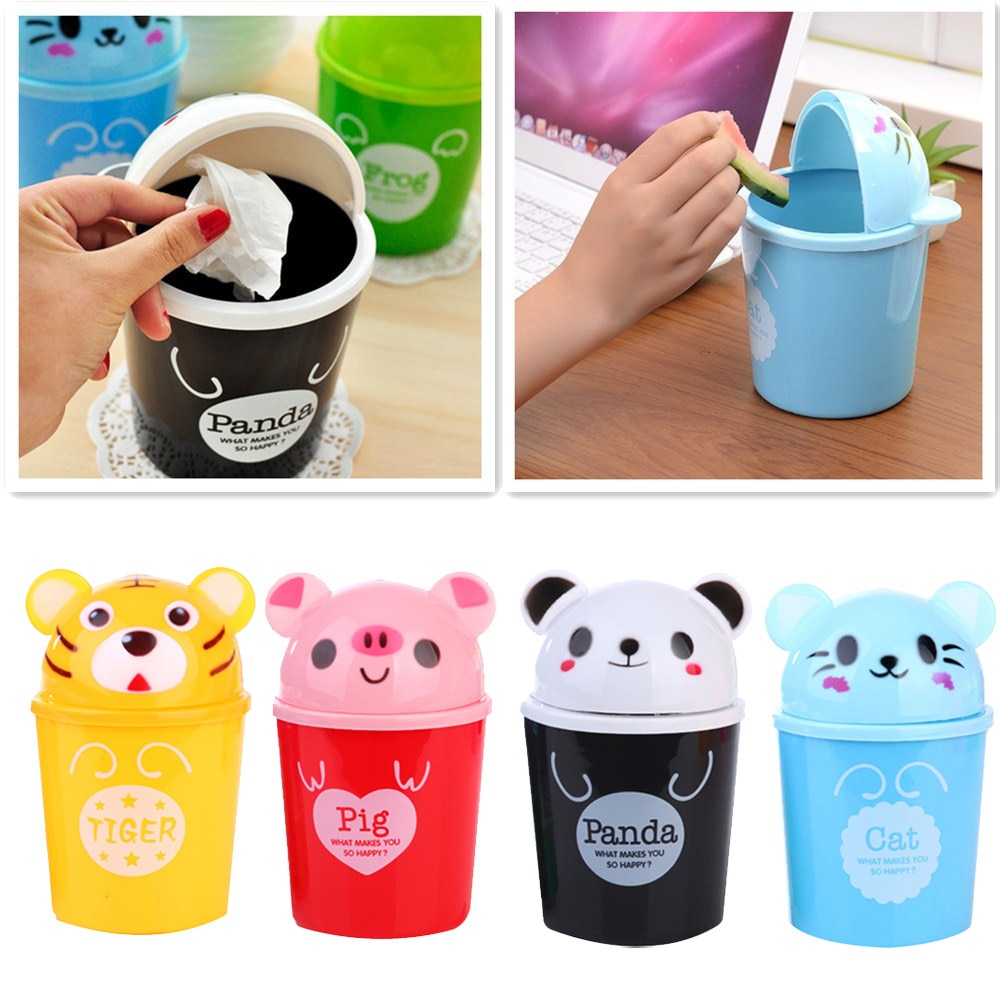 Cute Plastic Mini Trash Bin