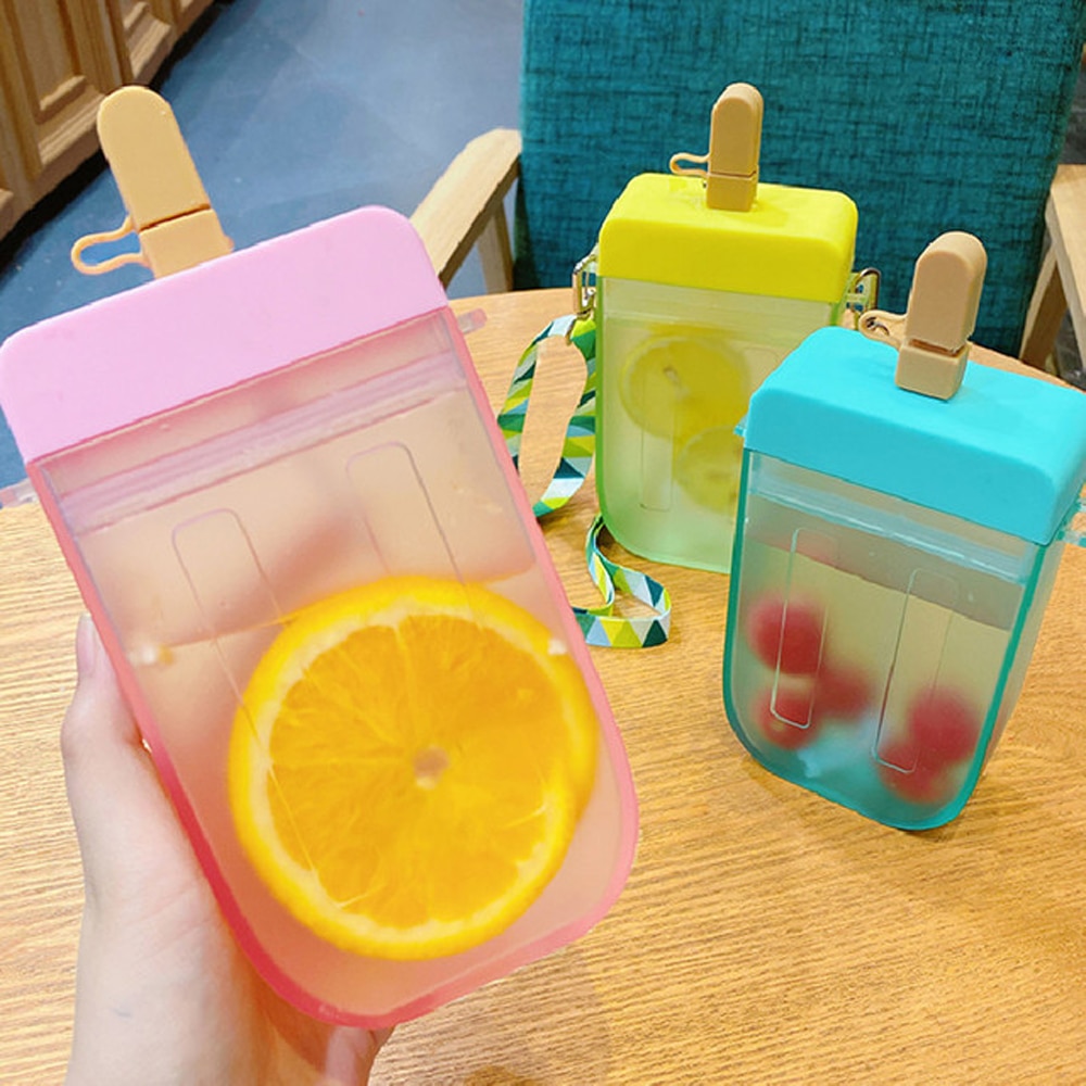Cute Popsicle Water Bottle with Straw