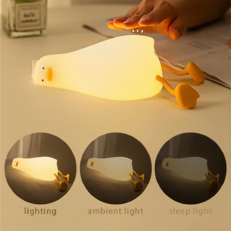 Cute Rechargeable Lazy Duck Night Light