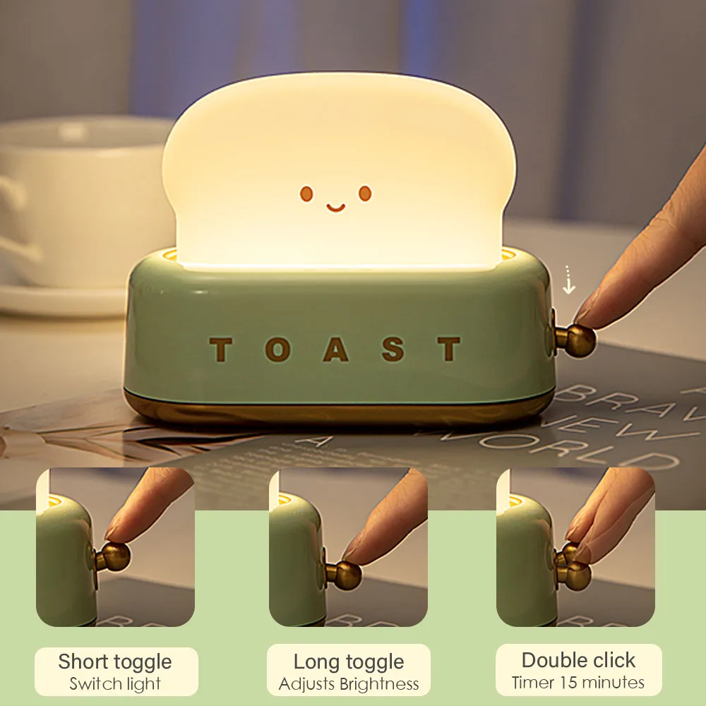 Cute Rechargeable Toast Night Light Cute Rechargeable Toast Night Light
