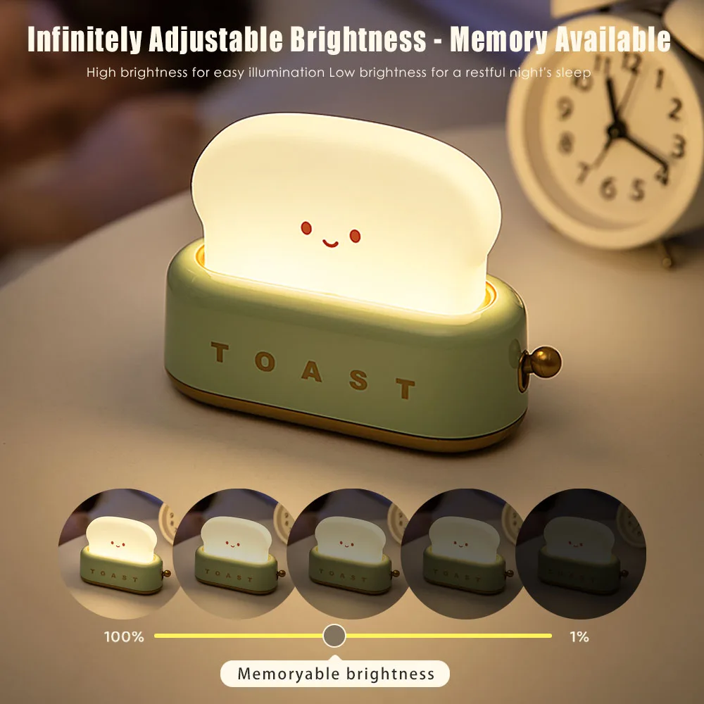 Cute Rechargeable Toast Night Light Cute Rechargeable Toast Night Light
