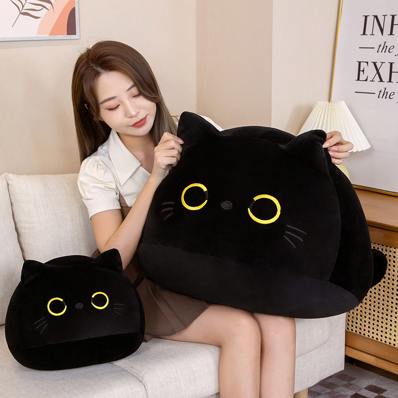Cute Round Black Cat Plush