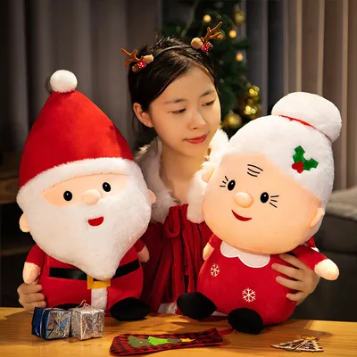 Cute Santa Claus Snowman Elk Granny Plush Toys Christmas Decor Dolls Stuffed Soft for Baby Kids Gift