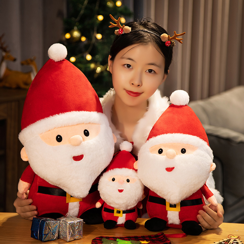 Cute Santa Claus Snowman Elk Granny Plush Toys Christmas Decor Dolls Stuffed Soft for Baby Kids Gift