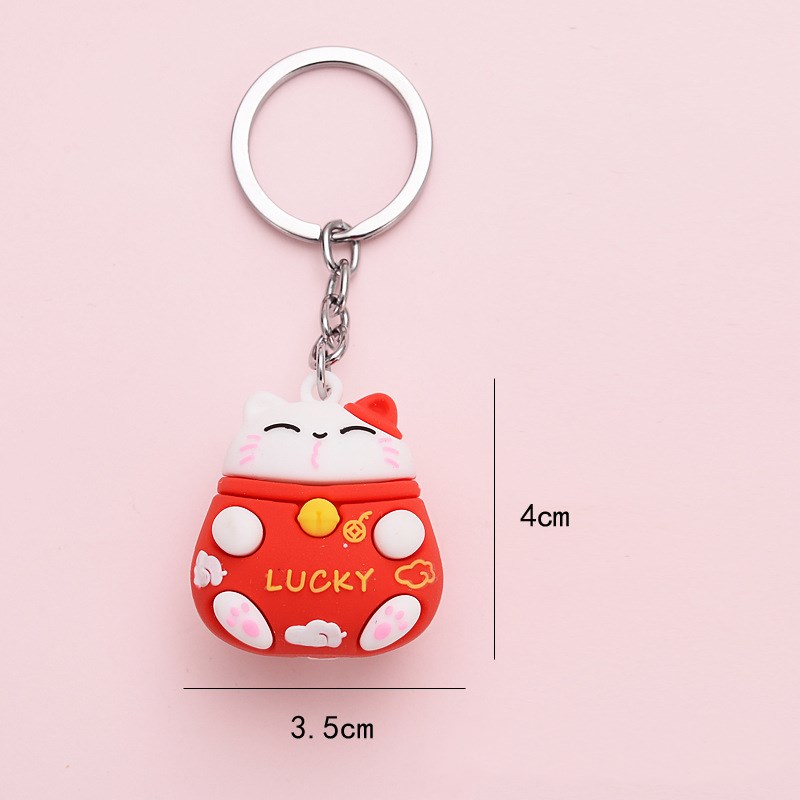 Cute Silicone Lucky Cat Keychain Cute Silicone Lucky Cat Keychain