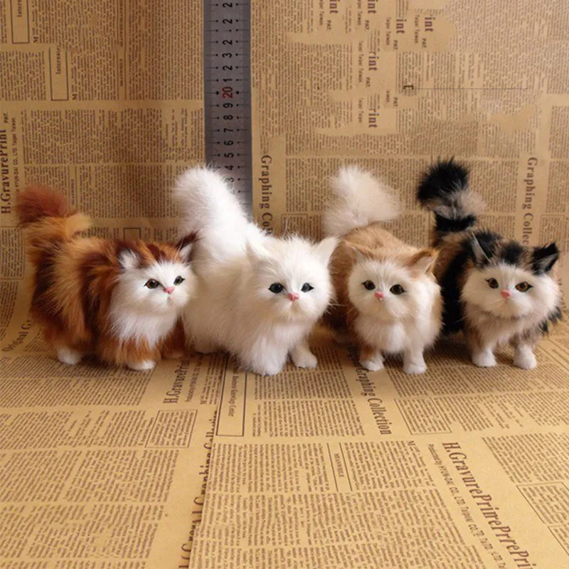 Cute Simulation Cat Plush Toys Soft Stuffed Kitten Model Fake Cat Realist Animals For Kids Girls Birthday Valentine's Cute Simulation Cat Plush Toys Soft Stuffed Kitten Model Fake Cat Realist Animals For Kids Girls Birthday Valentine's