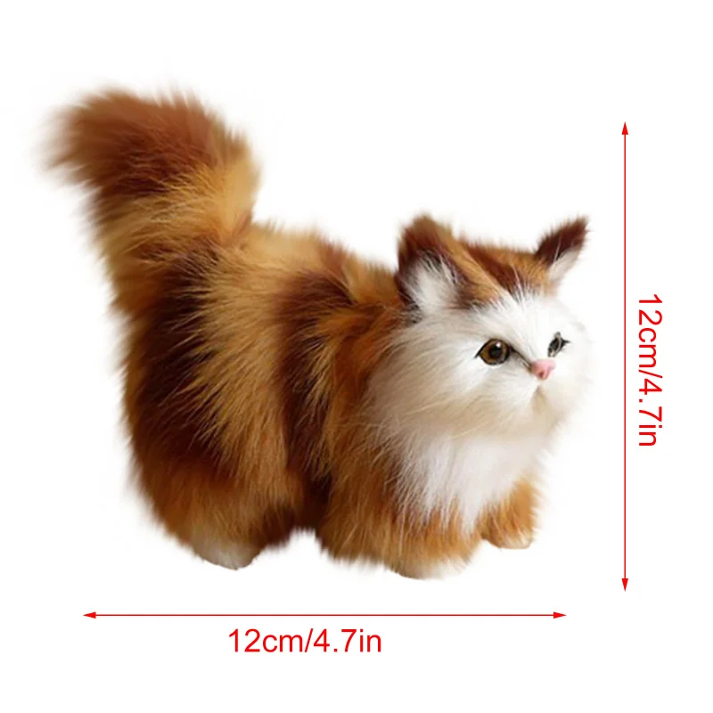 Cute Simulation Cat Plush Toys Soft Stuffed Kitten Model Fake Cat Realist Animals For Kids Girls Birthday Valentine's