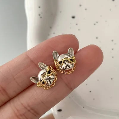 Cute Stud French Bulldog Earrings Cute Stud French Bulldog Earrings