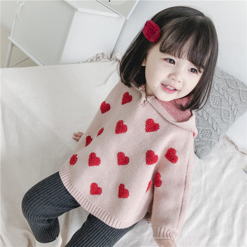 Cute Sweater For Girls Heart Pattern Cute Sweater For Girls Heart Pattern