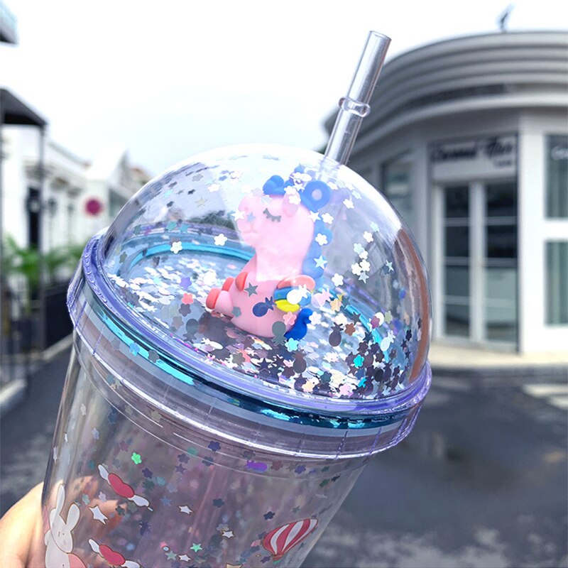 Cute Unicorn Tumbler with Straw