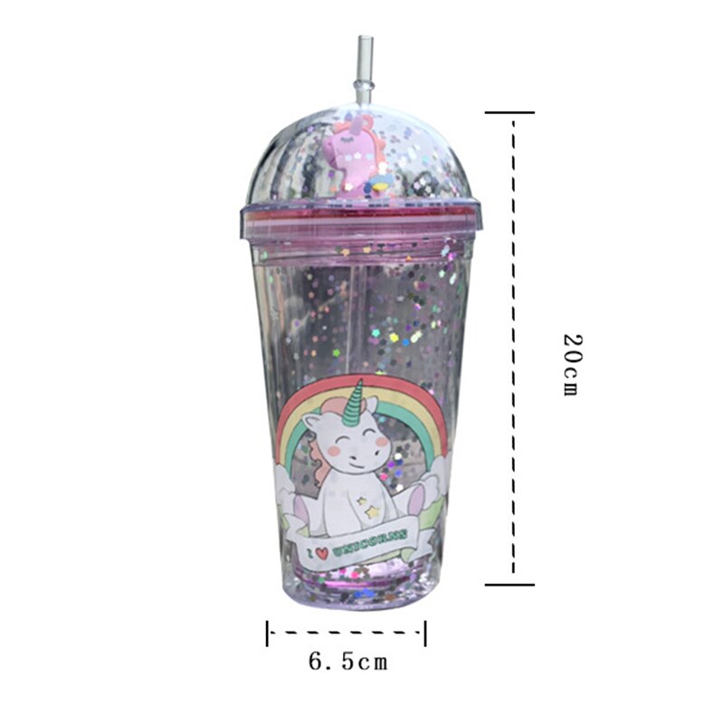 Cute Unicorn Tumbler with Straw
