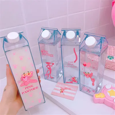 Cute Water Bottles Milk Box Pink Panther Cute Water Bottles Milk Box Pink Panther