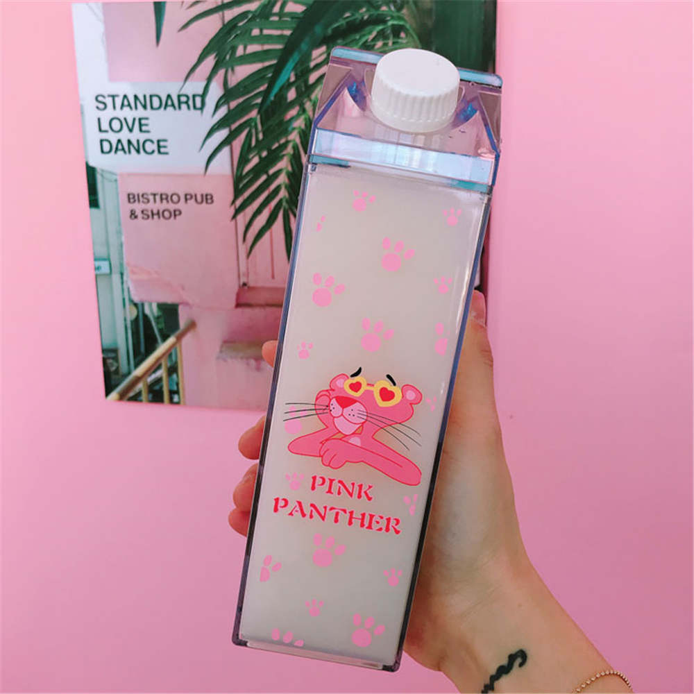 Cute Water Bottles Milk Box Pink Panther Cute Water Bottles Milk Box Pink Panther