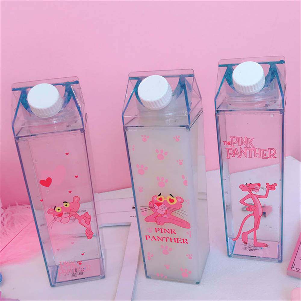 Cute Water Bottles Milk Box Pink Panther Cute Water Bottles Milk Box Pink Panther