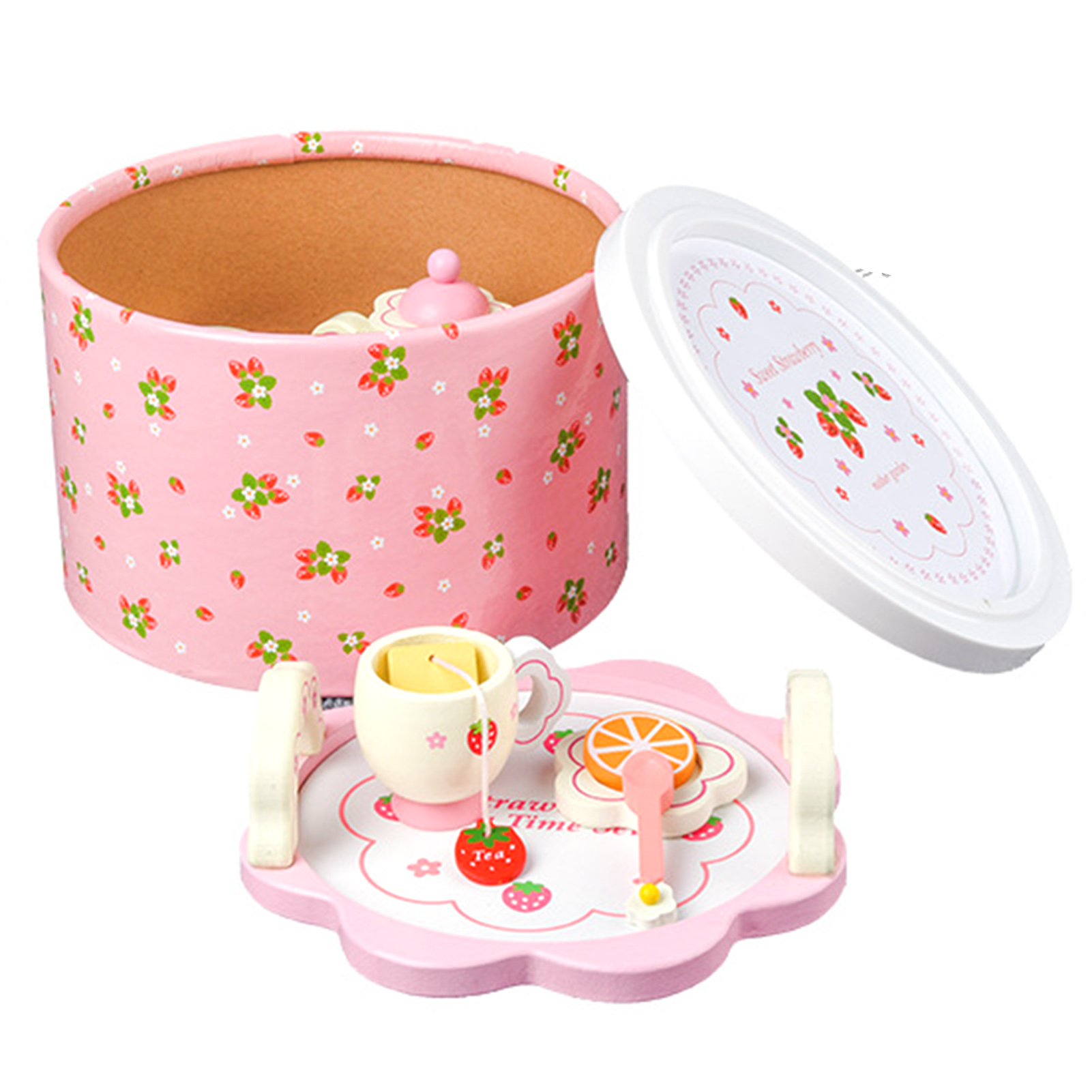 Cute Wooden Play Tea Set (17pcs)