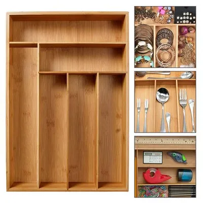 Cutlery Box Wooden Kitchen Organizer