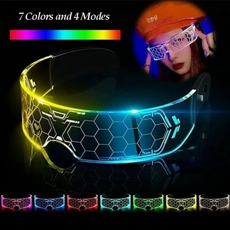 Cyberpunk Led Glasses Cool Robot Cyberpunk Glasses Luminous Futuristic Glasses for Robot Cospaly Bar Party Rave Costume Cyberpunk Led Glasses Cool Robot Cyberpunk Glasses Luminous Futuristic Glasses for Robot Cospaly Bar Party Rave Costume