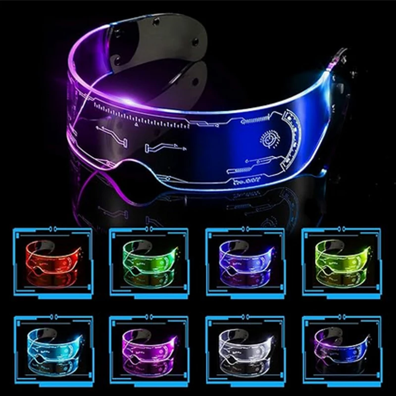 Cyberpunk Led Glasses Cool Robot Cyberpunk Glasses Luminous Futuristic Glasses for Robot Cospaly Bar Party Rave Costume Cyberpunk Led Glasses Cool Robot Cyberpunk Glasses Luminous Futuristic Glasses for Robot Cospaly Bar Party Rave Costume