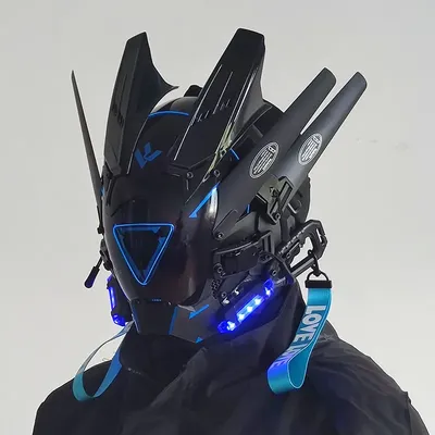 CyberPunk Mask M-Clasp Night City LED Festival White Armoured Cosplay Stage Property SCI-FI Halloween Party Gifts For CyberPunk Mask M-Clasp Night City LED Festival White Armoured Cosplay Stage Property SCI-FI Halloween Party Gifts For