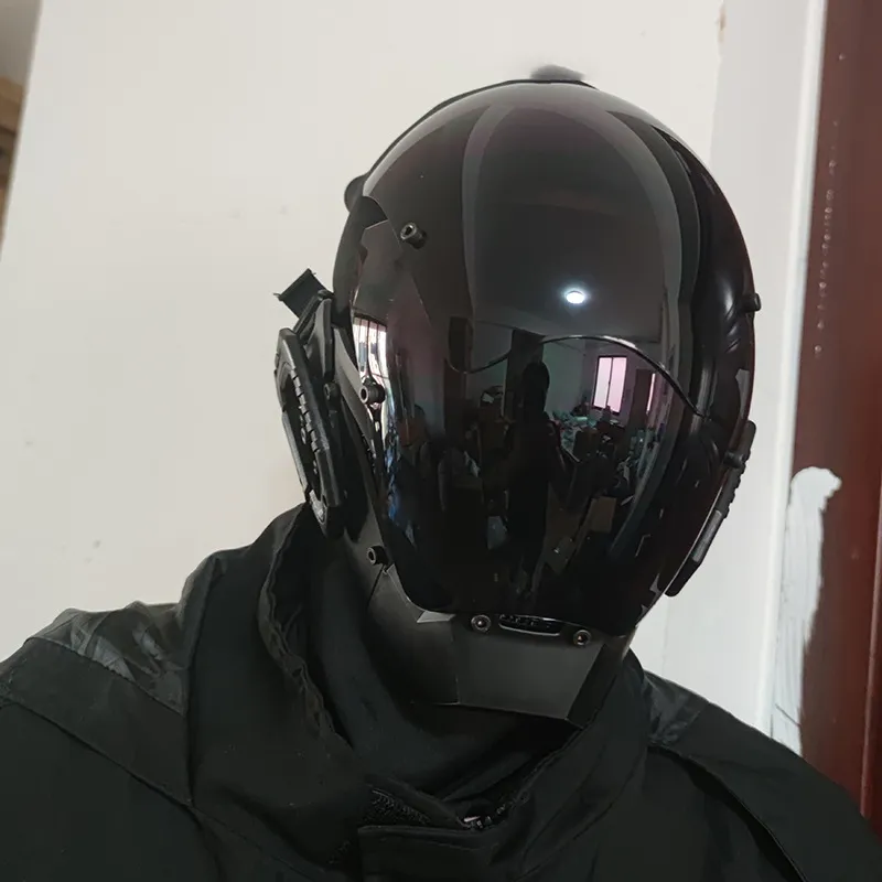 CyberPunk Mask M-Clasp Night City LED Festival White Armoured Cosplay Stage Property SCI-FI Halloween Party Gifts For CyberPunk Mask M-Clasp Night City LED Festival White Armoured Cosplay Stage Property SCI-FI Halloween Party Gifts For