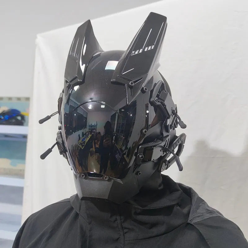 CyberPunk Mask M-Clasp Night City LED Festival White Armoured Cosplay Stage Property SCI-FI Halloween Party Gifts For CyberPunk Mask M-Clasp Night City LED Festival White Armoured Cosplay Stage Property SCI-FI Halloween Party Gifts For