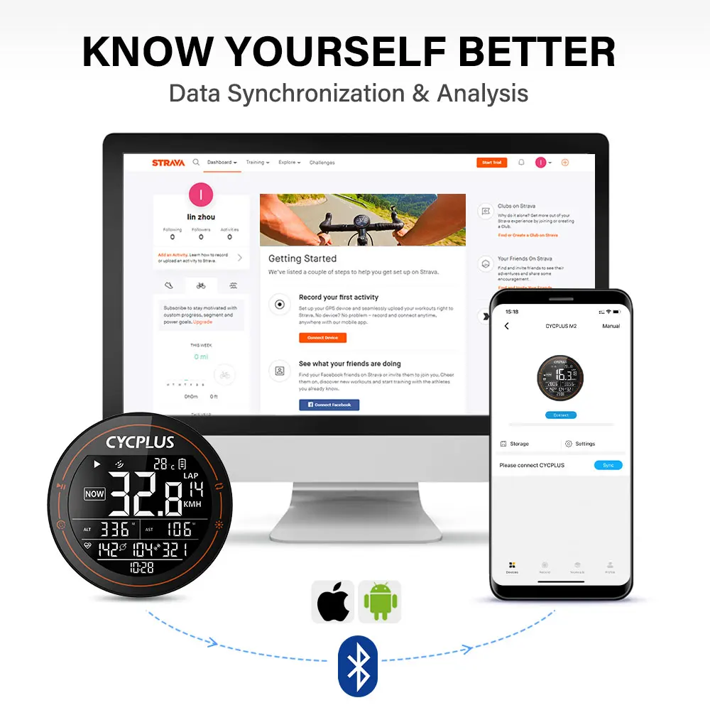 Cycling Bicycle Accessories GPS Bicycle Computer Wireless ANT+ Bluetooth Waterproof Speedometer Bike Cyclocomputer
