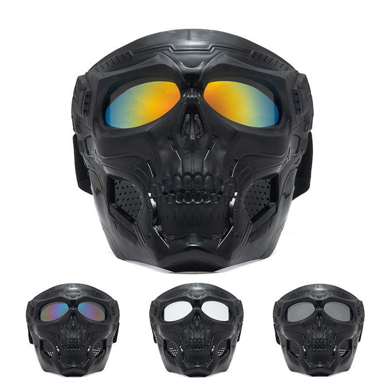 Cycling Colored Goggle Motorcycle Skull Skeleton Mask Windproof Full Face Mask Paintball Game Tactical Protection Cycling Colored Goggle Motorcycle Skull Skeleton Mask Windproof Full Face Mask Paintball Game Tactical Protection