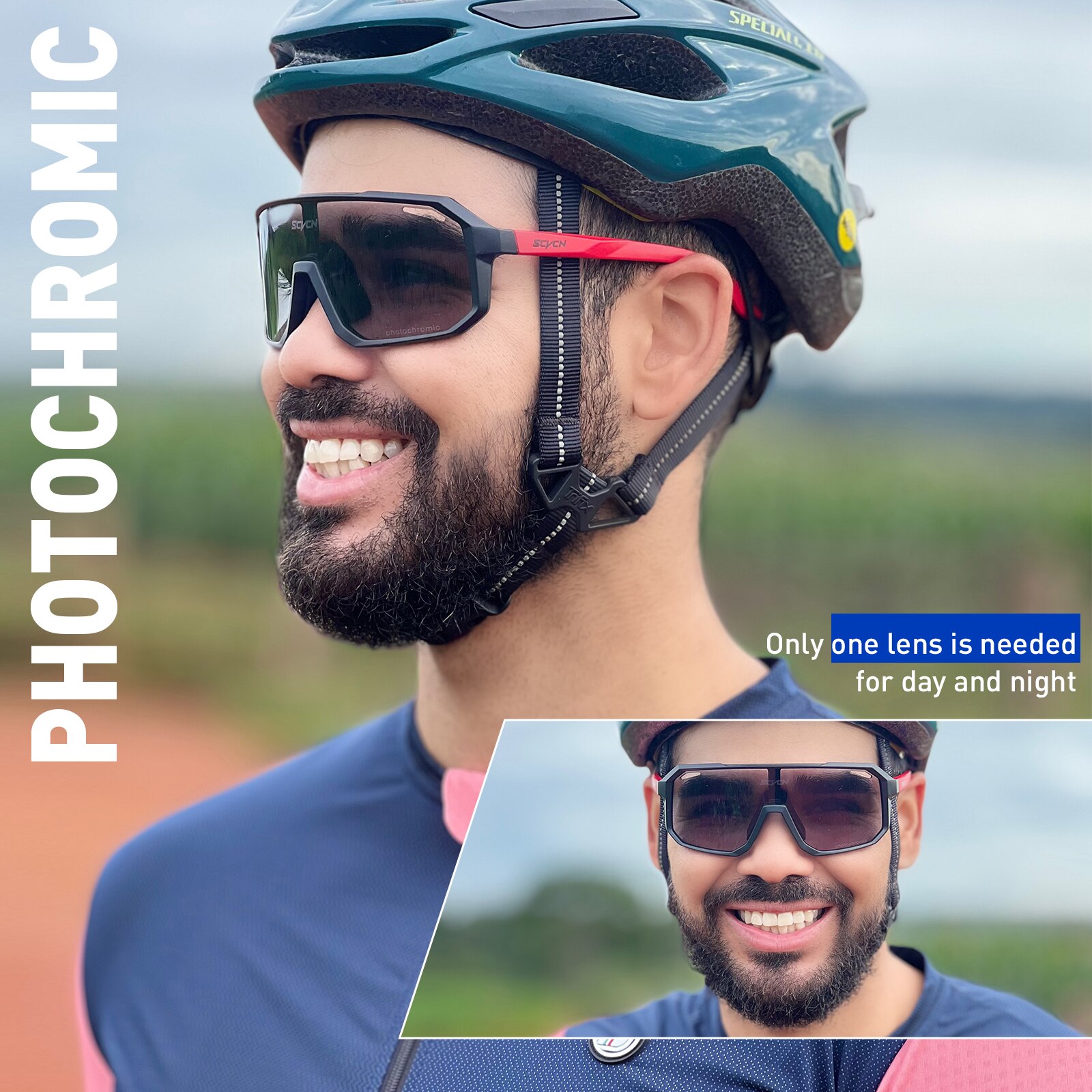 Cycling Glasses Photochromic Sunglasses Men Women Mountain Bike Road Eyewear New Bicycle Riding Outdoor Sports Hiking