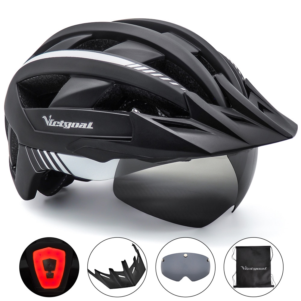 Cycling Helmet with Visor and Light Cycling Helmet with Visor and Light