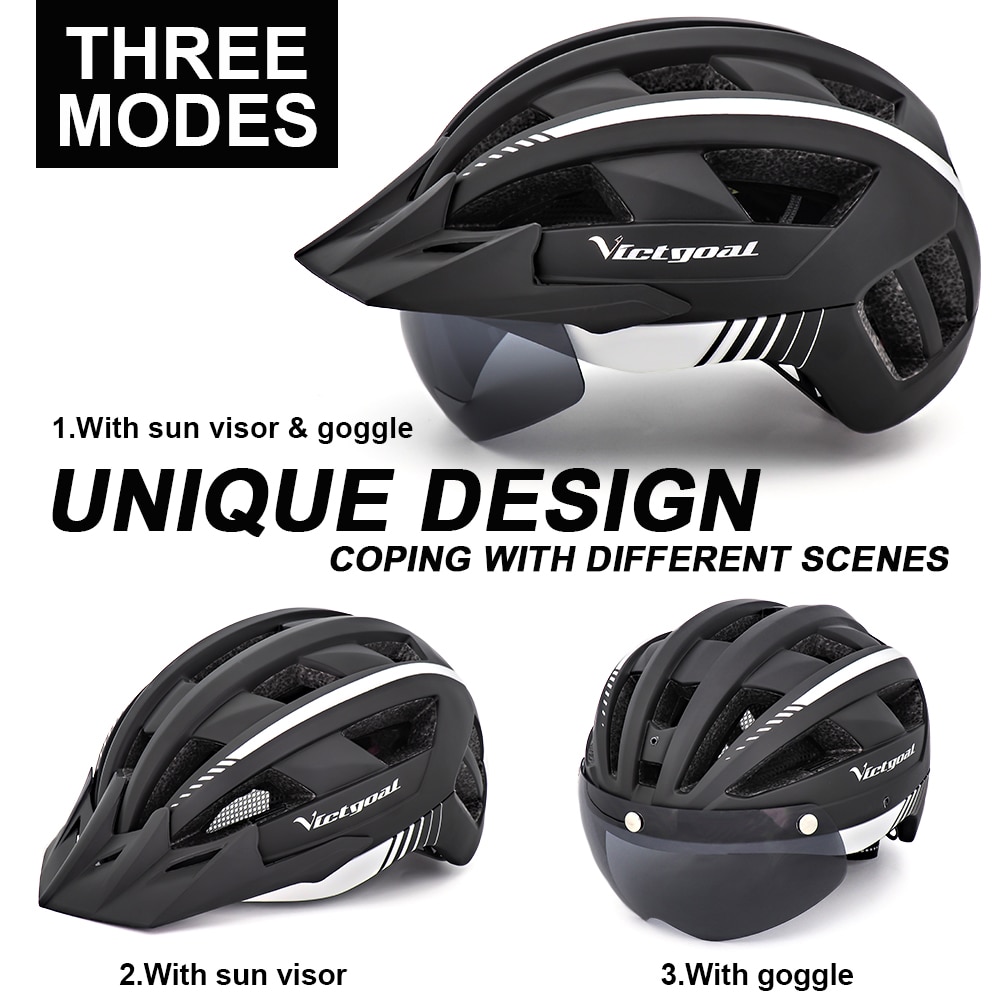 Cycling Helmet with Visor and Light Cycling Helmet with Visor and Light