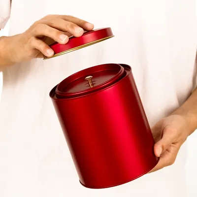 Cylindrical 500g Tea Tin Canister Cylindrical 500g Tea Tin Canister