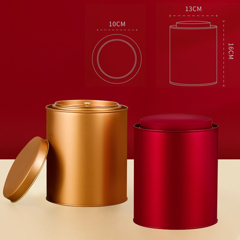Cylindrical 500g Tea Tin Canister Cylindrical 500g Tea Tin Canister