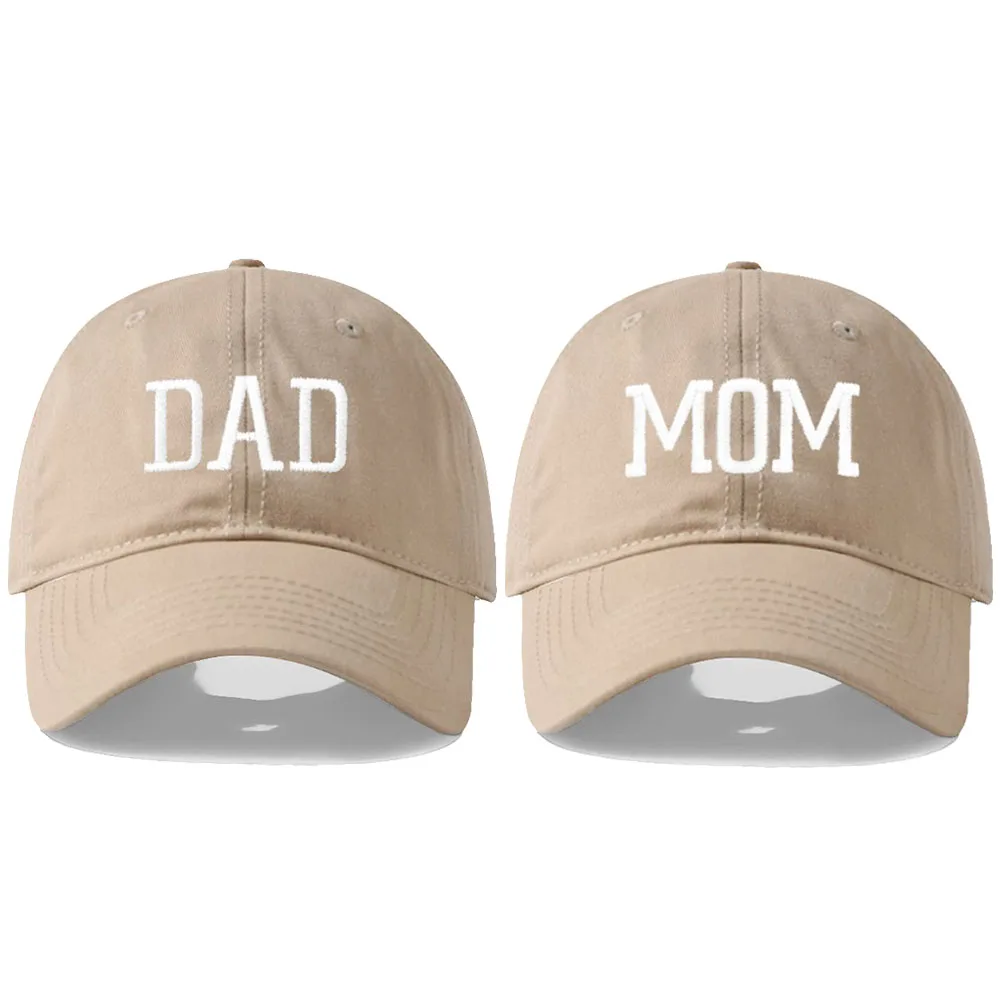 DAD MOM Embroidery Pure Cotton Baseball Cap Fashion Women Men Hat Sport Visors Snapback Cap Sun Hat Breathable Outdoor