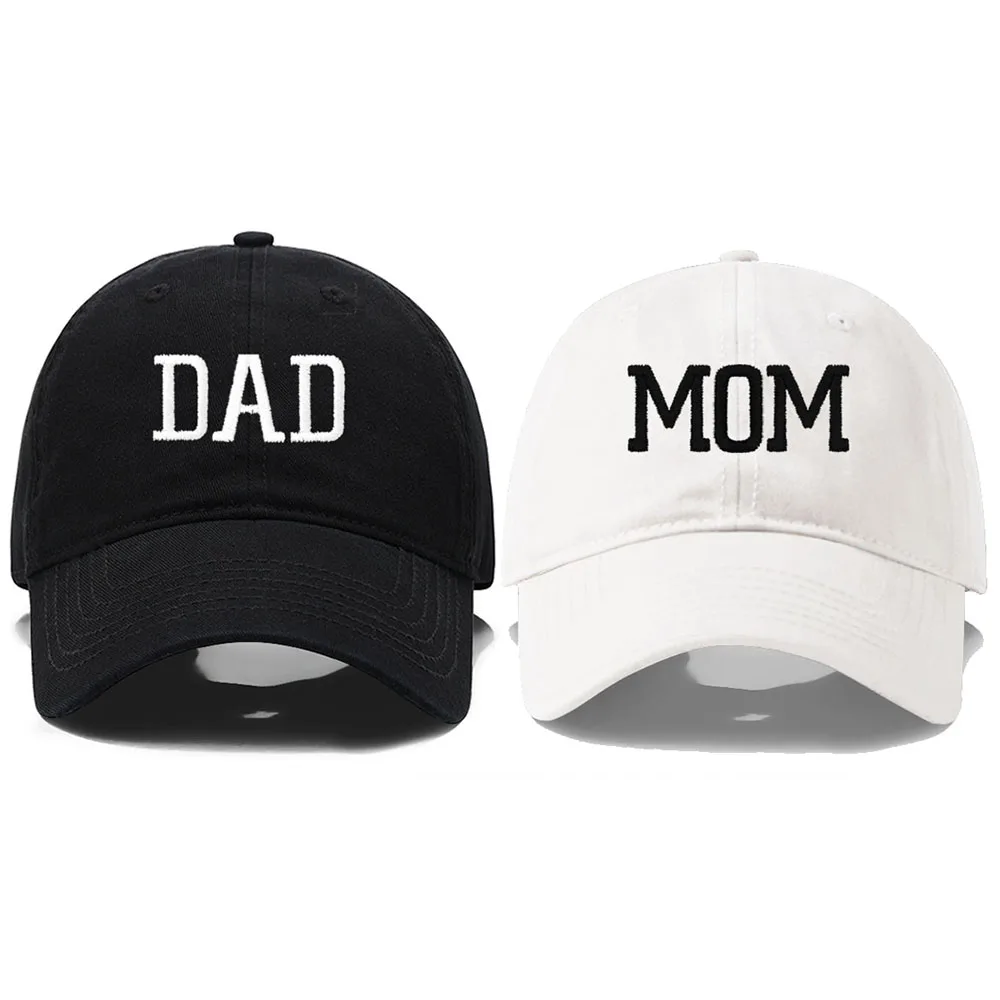 DAD MOM Embroidery Pure Cotton Baseball Cap Fashion Women Men Hat Sport Visors Snapback Cap Sun Hat Breathable Outdoor