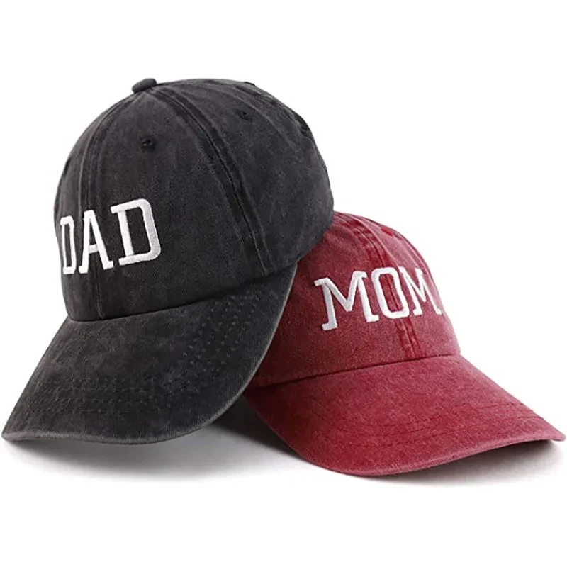 DAD MOM Embroidery Pure Cotton Baseball Cap Fashion Women Men Hat Sport Visors Snapback Cap Sun Hat Breathable Outdoor
