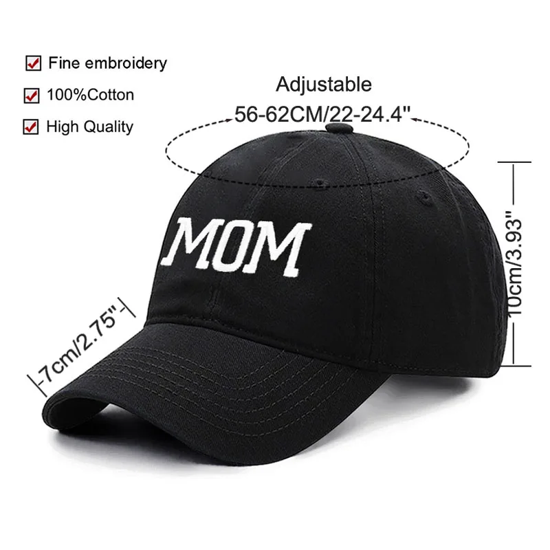 DAD MOM Embroidery Pure Cotton Baseball Cap Fashion Women Men Hat Sport Visors Snapback Cap Sun Hat Breathable Outdoor