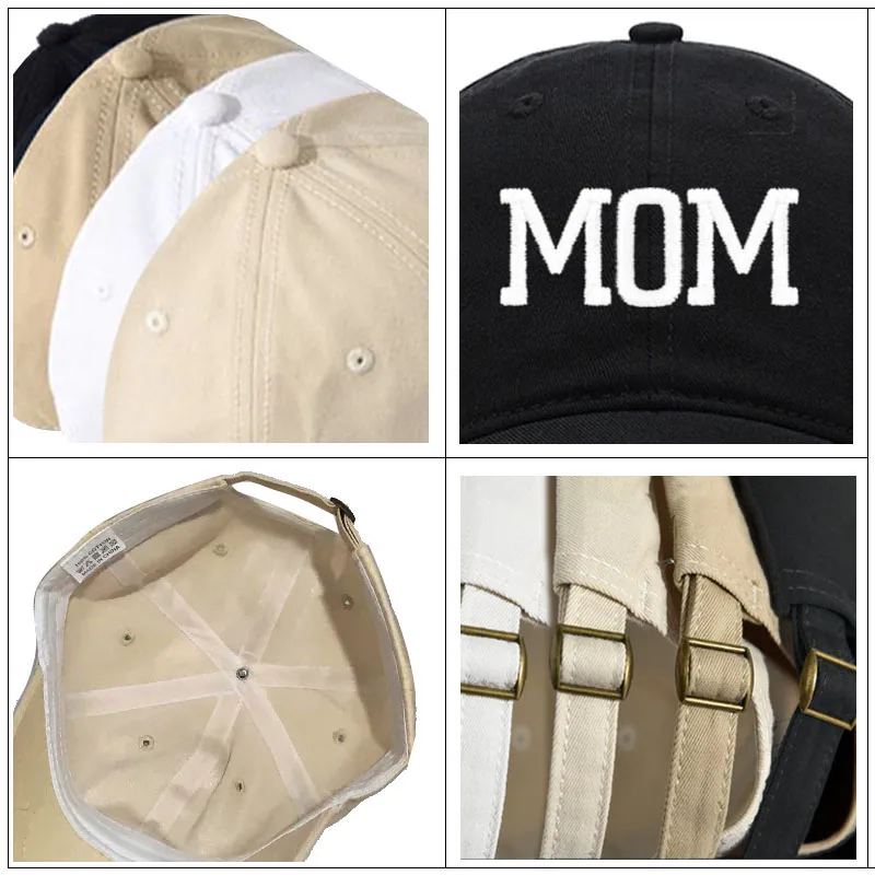 DAD MOM Embroidery Pure Cotton Baseball Cap Fashion Women Men Hat Sport Visors Snapback Cap Sun Hat Breathable Outdoor