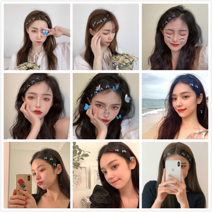 Dainty Blue Butterfly Pins for Hair (4pcs) Dainty Blue Butterfly Pins for Hair (4pcs)