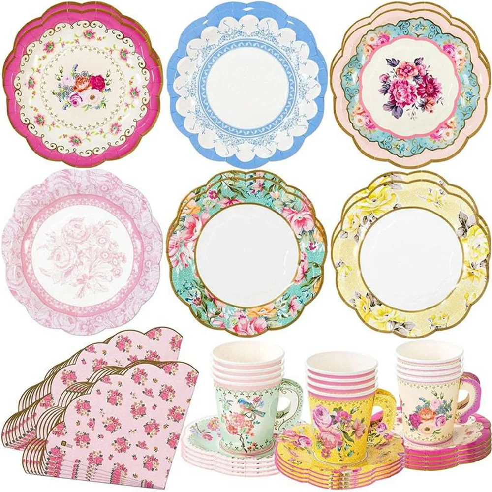Dainty Floral Tea Party Paper Plates (8 pcs)