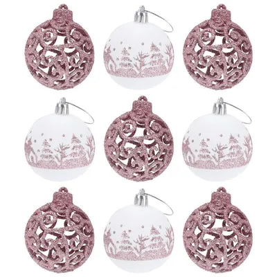 Dainty Glitter Christmas Balls (9 pcs) Dainty Glitter Christmas Balls (9 pcs)