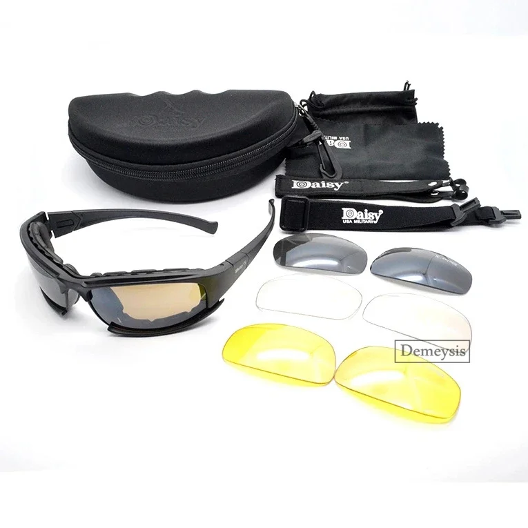 Daisy Tactical Polarized Glasses Outdoor Sport Goggles Sunglasses with 4 Lens Original Box Men Shooting Hiking Eyewear
