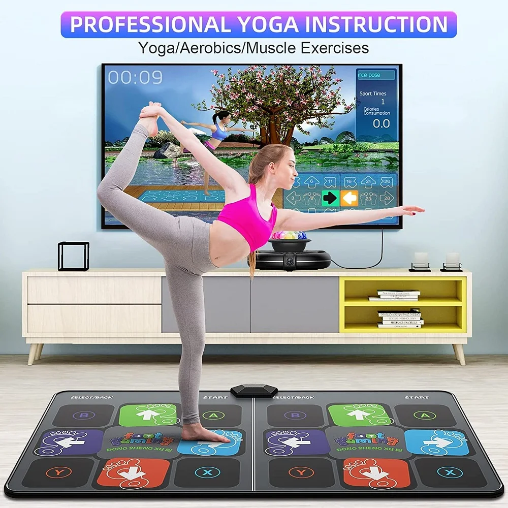 Dance Mat Game for TV/PC Family Sports Video Game Anti-slip Music Fitness Carpet Wireless Double Controller Folding Dance Mat Game for TV/PC Family Sports Video Game Anti-slip Music Fitness Carpet Wireless Double Controller Folding
