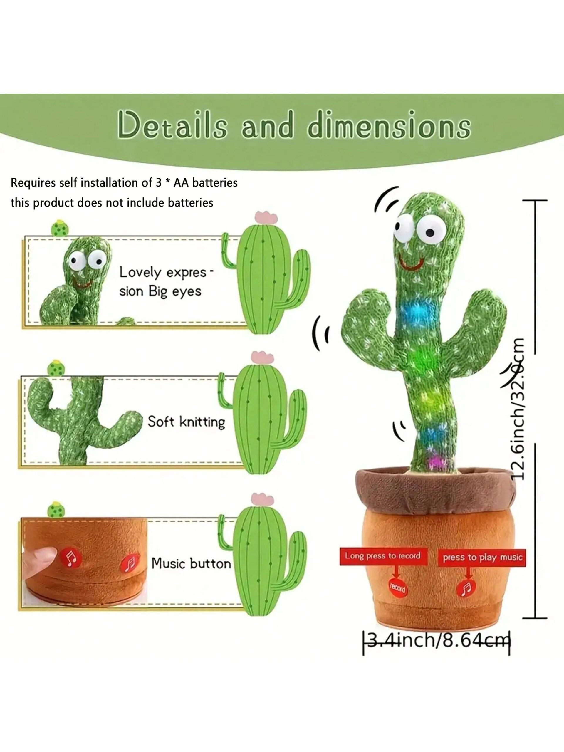 Dancing Talking Cactus Toy For Kids Singing Mimicking Recording Repeating What You Say Sunny Cactus Up Plus Dancing Talking Cactus Toy For Kids Singing Mimicking Recording Repeating What You Say Sunny Cactus Up Plus