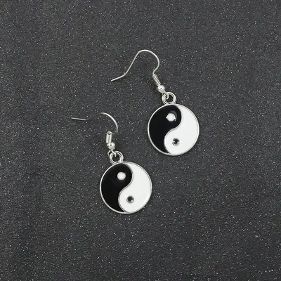 Dangling Metal Yin and Yang Earrings