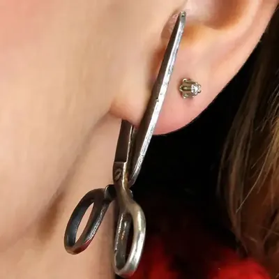 Dark Gothic Vintage Imitation Scissors Exaggerate Stud Earrings For Men Women Goth Punk Silver Color Halloween Fashion Dark Gothic Vintage Imitation Scissors Exaggerate Stud Earrings For Men Women Goth Punk Silver Color Halloween Fashion