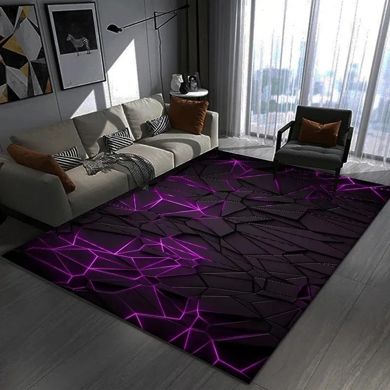 Dazzling 3D Carpet Visual Geometry Pattern Large Area Full Cool Dark Wind Bedroom Gaming Gaming Room Decorative Mat Rug