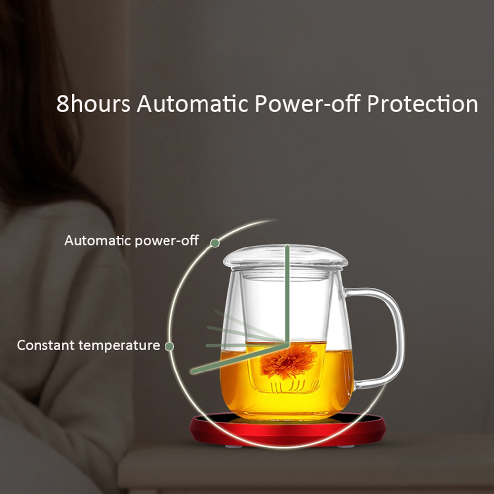 DC 5V USB Coffee Mug Cup Warmer Milk Tea Water Cup Heating Electric Touch Pad Temperature Adjustable Hot Tea Maker