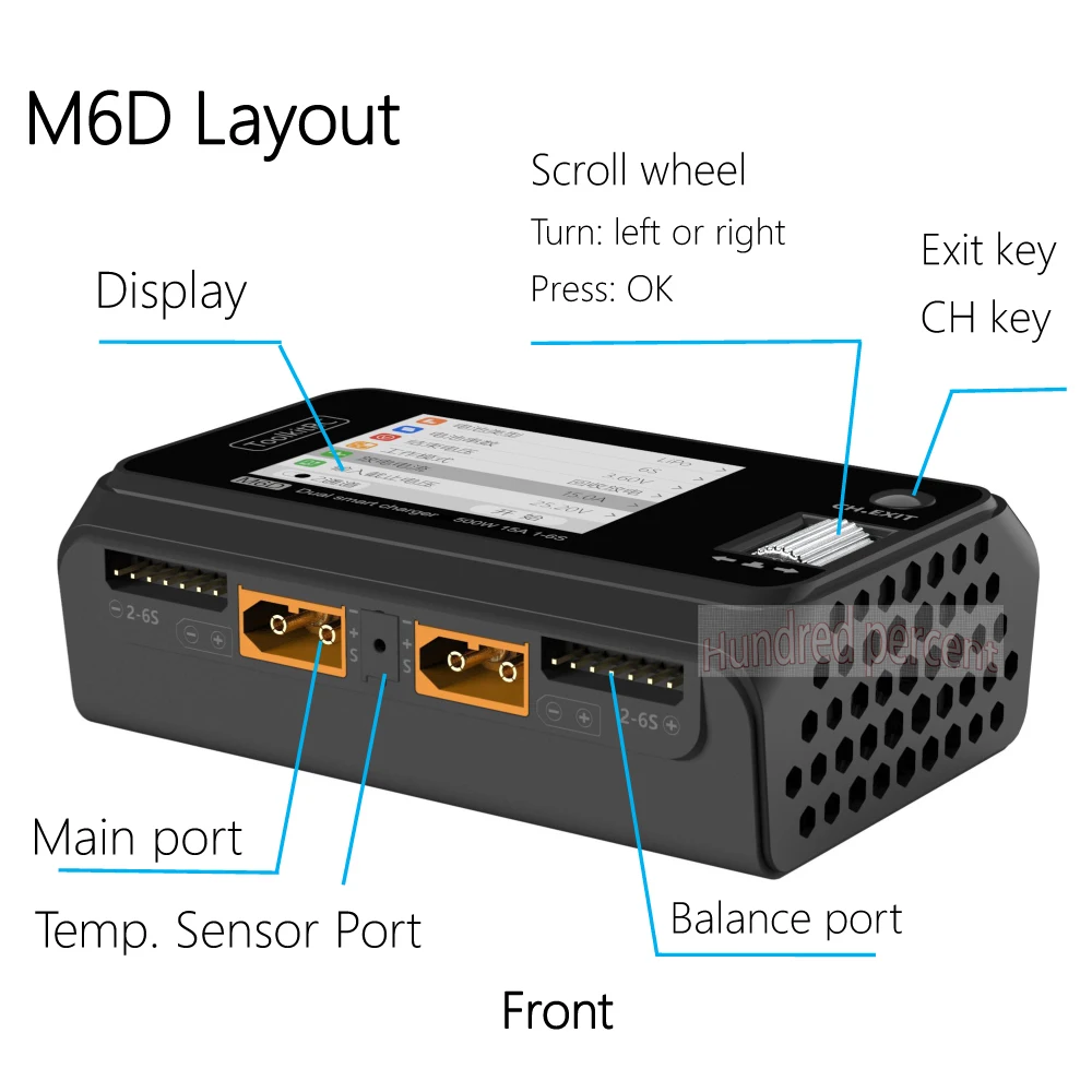 DC Dual Channel MINI Smart Charger Discharger For 1-6S Lipo Battery FPV Model Spare Part Replace