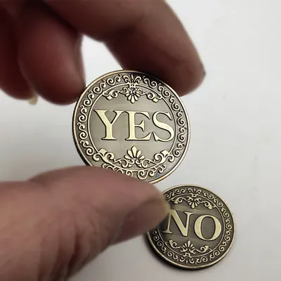 Decision Metal Yes and No Coin Decision Metal Yes and No Coin